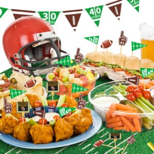 Gatherfun 96pcs Football Themed Toothpicks, Cupcake Toppers, Cocktail Picks for Birthday Party, Game Day, Tailgate Decorations