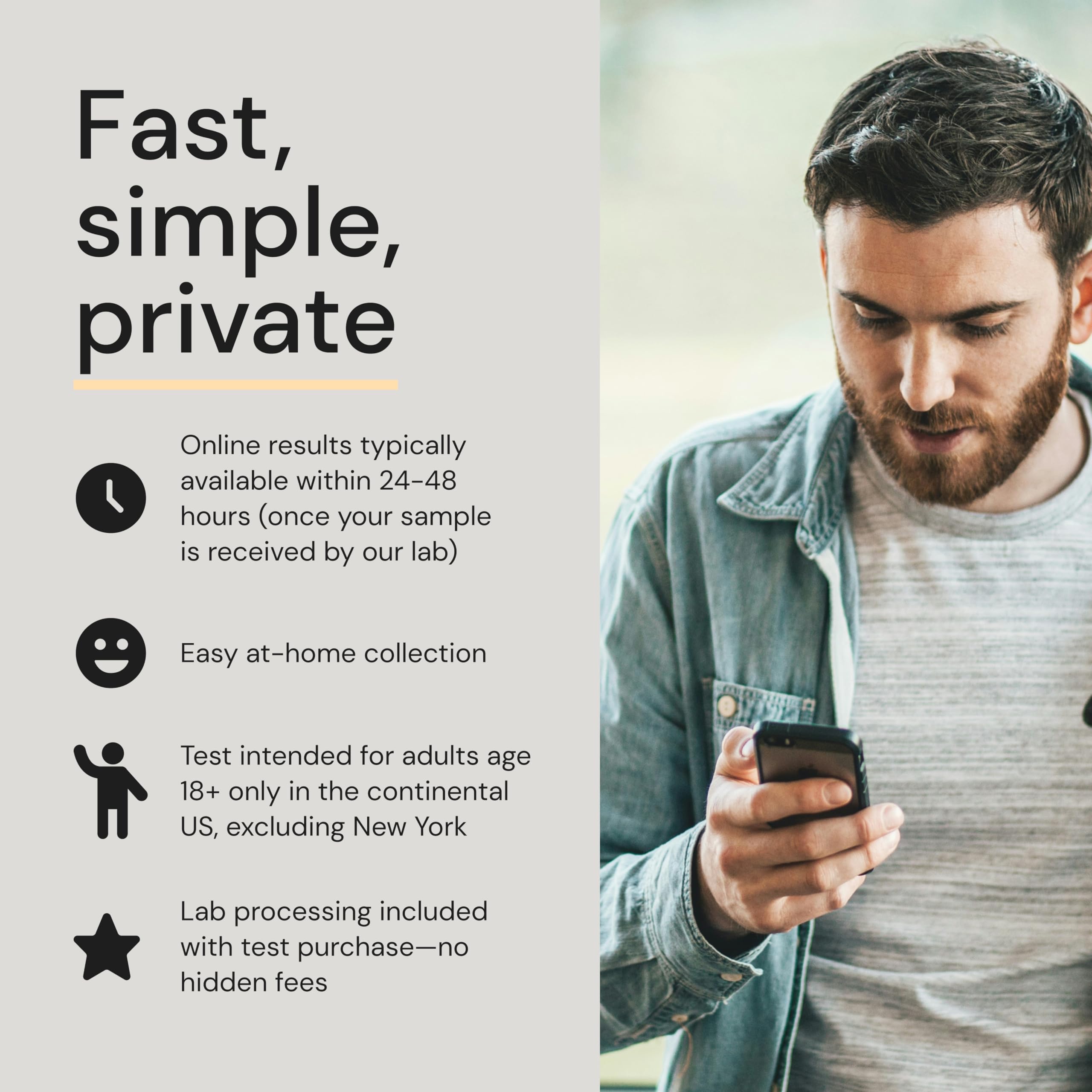 Simple HealthKit At-Home Expanded STD Test Kit for Chlamydia, Gonorrhea, Trichomoniasis, HIV & Syphilis - STD HIV Test Kit - Free Follow-Up Care & Fast Lab Results