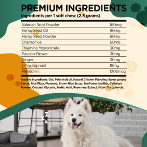 FURRY FUELS Calming Chews for Dogs - Dog Calming Treats for Dog Relief, Dog Calming Chews, Helps with Stress and Better Sleep, Calming Dog Treats - Chicken Flavor - 120 Chews