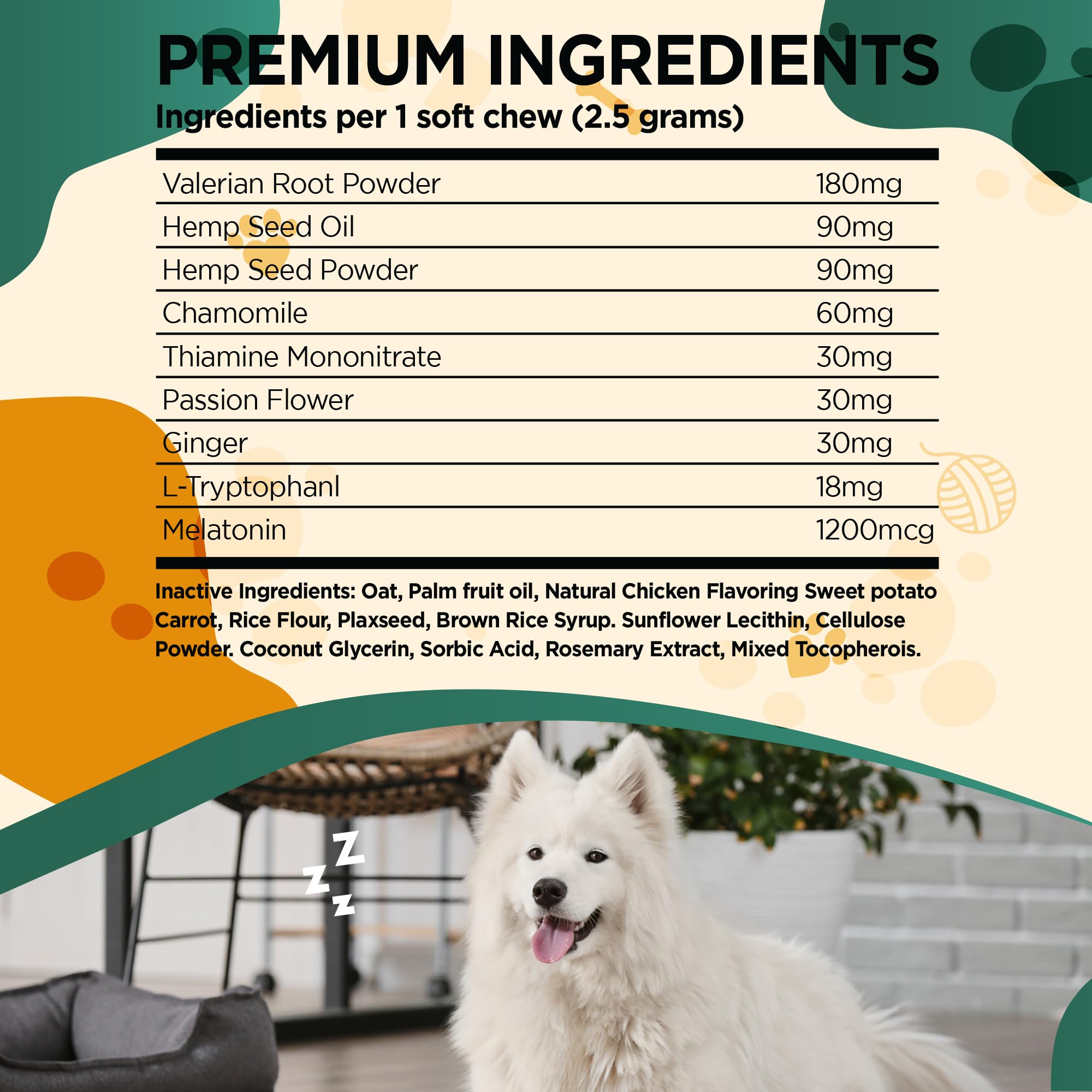 FURRY FUELS Calming Chews for Dogs - Dog Calming Treats for Dog Relief, Dog Calming Chews, Helps with Stress and Better Sleep, Calming Dog Treats - Chicken Flavor - 120 Chews