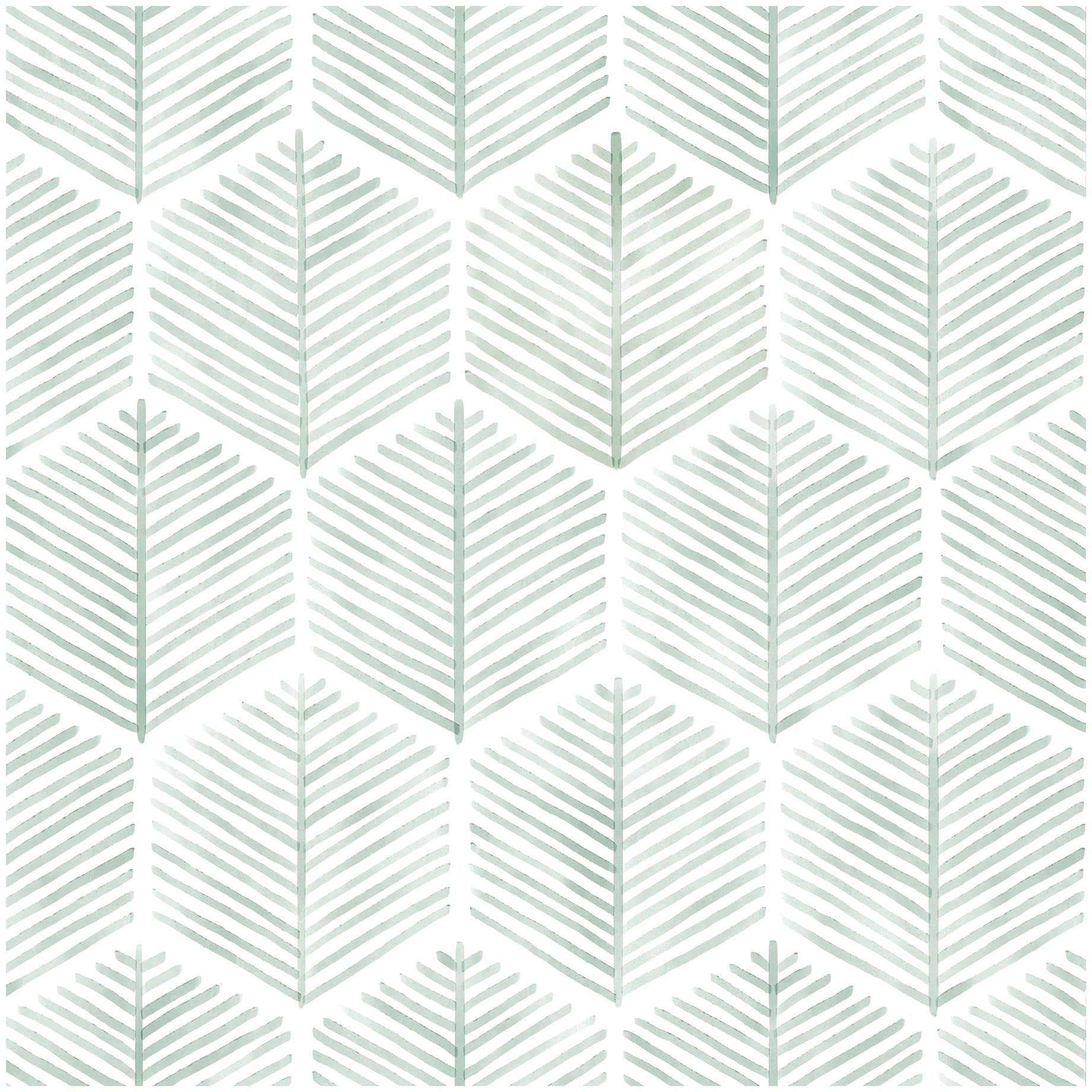 Modern Peel and Stick Wallpaper 17.3''×78.8'' Geometric Wallpaper Boho Contact Paper Green and White Self-Adhesive Wallpaper Removable Decorative Wallpaper for Bedroom Bathroom Cabinets Decor Vinyl