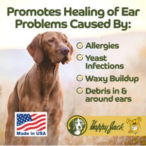 HAPPY JACK Dog Ear Wipes with Aloe, Ear Wipes for Dogs to Soothe Itch and Discomfort from Dog Ear Infection, Aloe Vera-Cucumber Dog Ear Cleaner Wipes are Great for Dog Itchy Ear Relief, 100 Ct