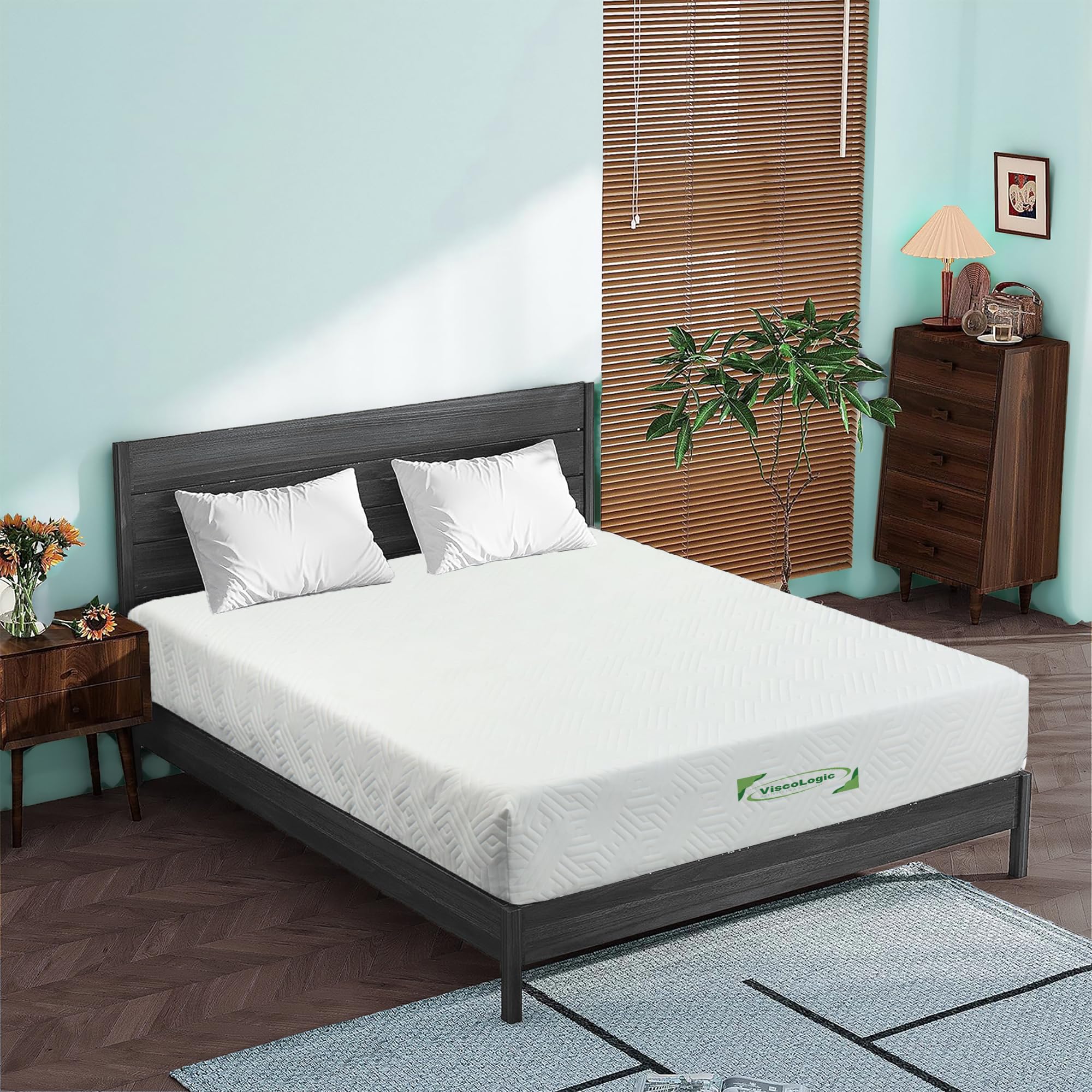 Viscologic 5 inch Full/Double Gel Infused Cool Sleep Supportive Hypoallergenic Gel Infused Reversible Foam Mattress, Perfect for Bunk Bed, Trundle, and Caravan Bed, CertiPUR-US Certified Foam