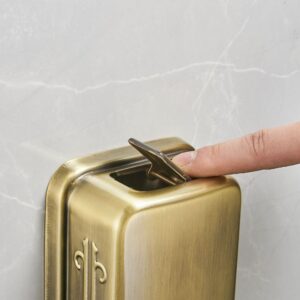 Commercial Wall-Mounted Soap Dispenser Stainless Steel Large Capacity for Hand Soap Anti-Rust Design for Bathrooms Hotels Restaurants or Home Use (Gold)