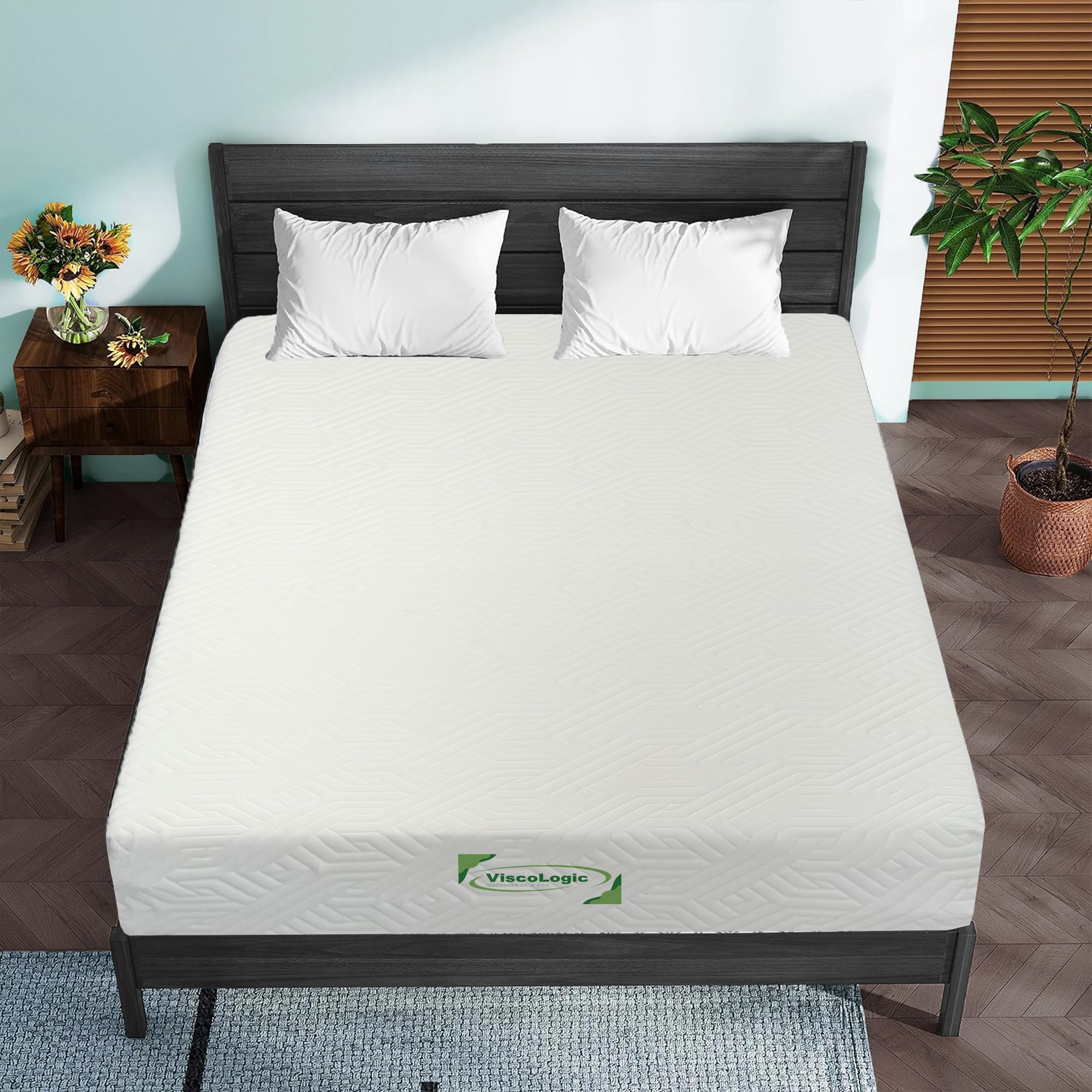 Viscologic 5 inch Full/Double Gel Infused Cool Sleep Supportive Hypoallergenic Gel Infused Reversible Foam Mattress, Perfect for Bunk Bed, Trundle, and Caravan Bed, CertiPUR-US Certified Foam