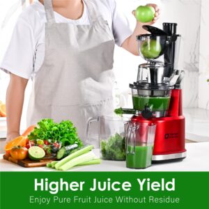 Kitchen in the Box Cold Press Juicer Machines,Slow Masticating Juicer Machine, With 3.26" Wide Feed Chute for Whole Fruits and Vegetables,BPA-Free,High Juice Yield Juicer Maker,Easy to Clean (Black)