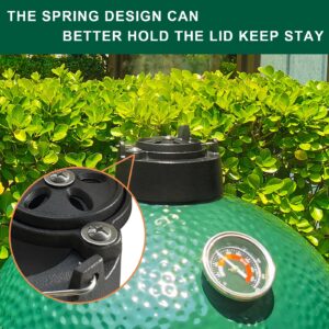 Quantfire Cast Iron Cap for Big Green Egg Dual Function Metal Top, Daisy Wheel Chimney Cap for Small/MiniMax Big Green Egg Accessories Replacement