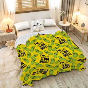 Buyyet Funny Pickles Fleece Flannel Gifts Blanket Pickle Gift for Women Men Lightweight Soft Throw Pickles Lovers Blanket Cute Cozy Pickles Decor for Bed Couch Travel Outdoor 40''x 50'' for Kids/Child