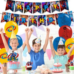 Henry Birthday Party Decorations, TV Show Themed Party Supplies Set with Happy Birthday Banner Cake Cupcake Toppers Latex Balloons for Fans Birthday Baby Shower Party Favors