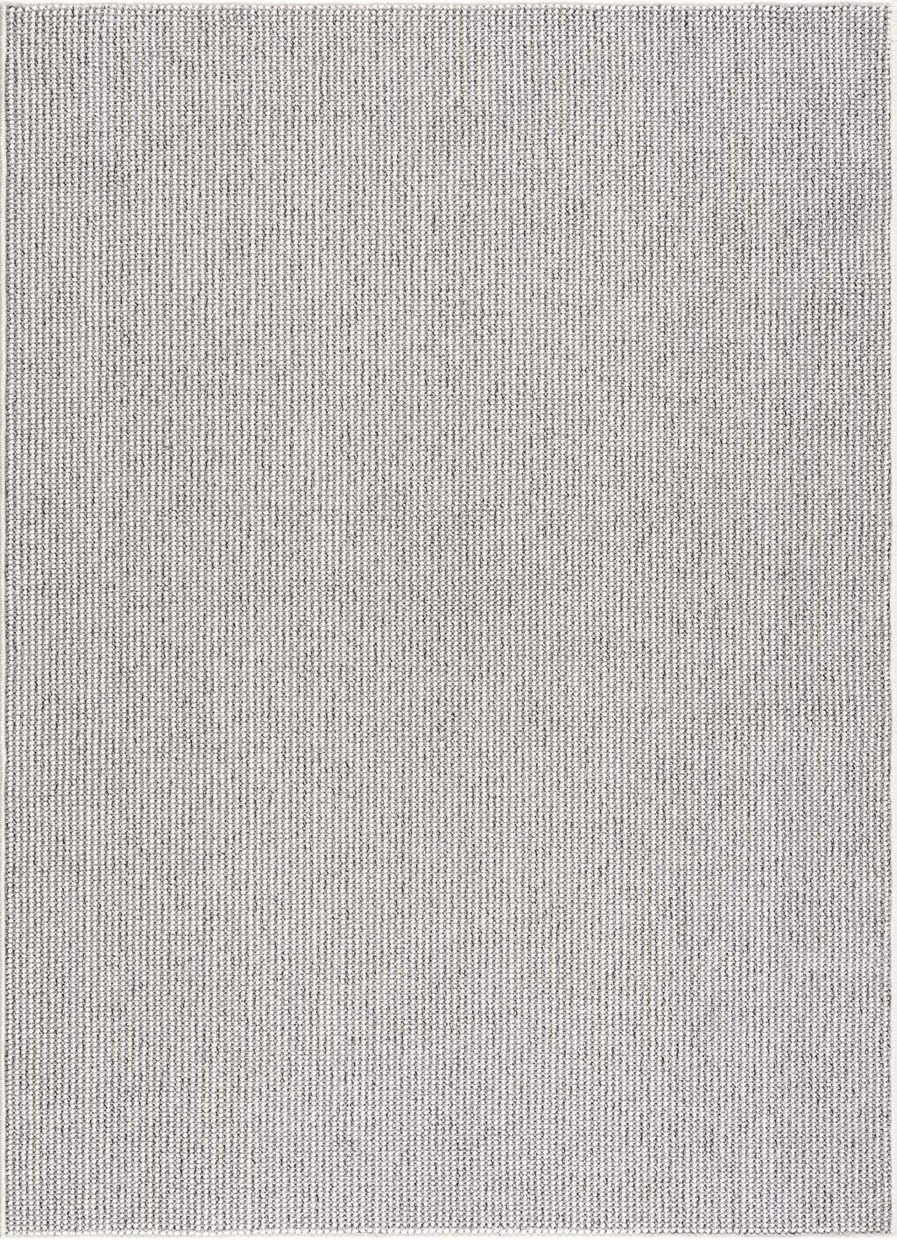 Hauteloom Mayes Living Room, Bedroom Area Rug - Farmhouse Solid Bubble Weave Carpet - Gray, White - 6'7" x 9'