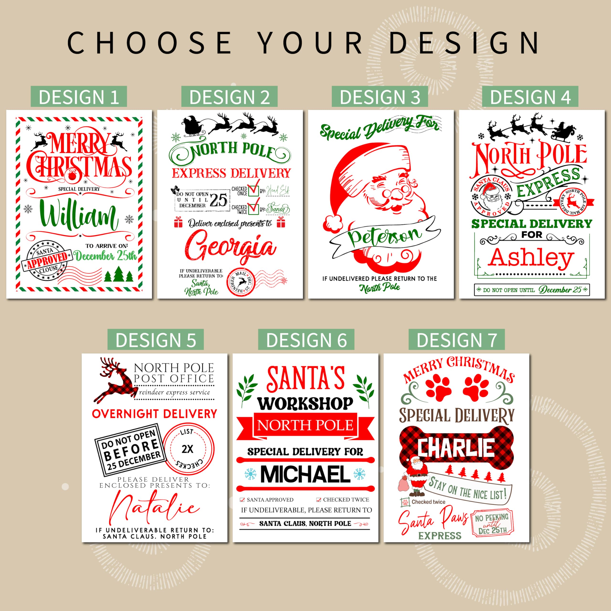 Custom Christmas Santa Sack, Personalized Xmas Sacks, Customized Drawstring Gift Bag for Presents, North Pole Gifts Pouch (Small)