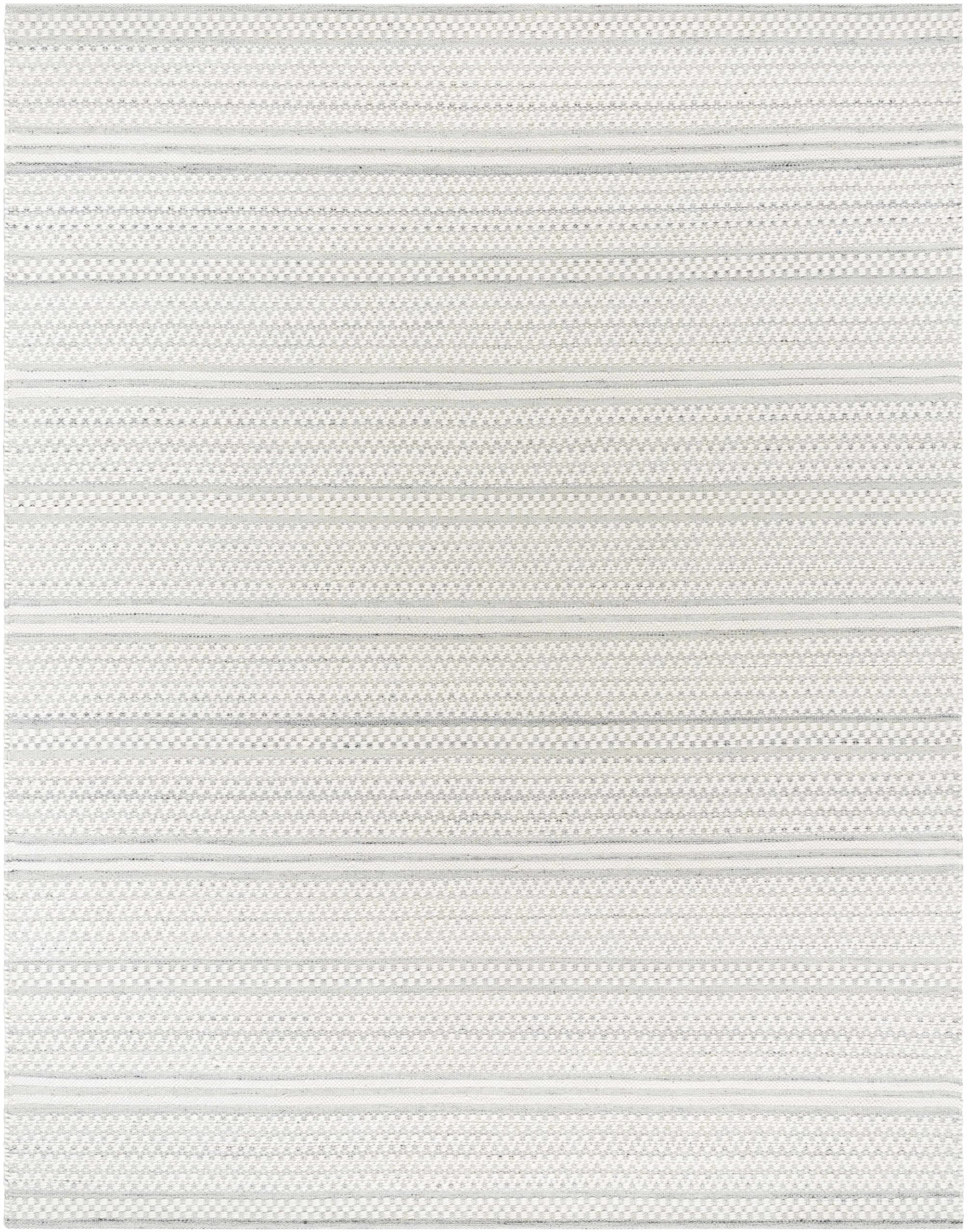 Hauteloom Kendi Wool Living Room, Bedroom Area Rug - Modern Farmhouse - Neutral Bohemian Boho - Light Gray, White - 3'6" x 5'6"