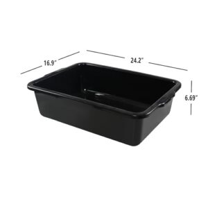 DynkoNA 34 Liter Large Commercia Bus Tubs, Plastic Bus Tray Boxes Set of 4