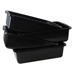 dynkona 34 liter large commercia bus tubs, plastic bus tray boxes set of 4