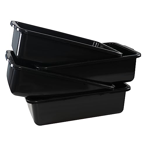 DynkoNA 34 Liter Large Commercia Bus Tubs, Plastic Bus Tray Boxes Set of 4