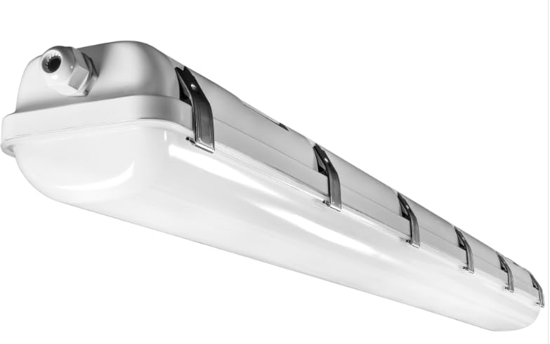 4FT LED Vapor Tight 50W W/Emergency Battery, 3X Wattage and 3CCT 3500K-4000K-5000K Tunable 6000LM 120-277V