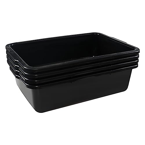 DynkoNA 34 Liter Large Commercia Bus Tubs, Plastic Bus Tray Boxes Set of 4