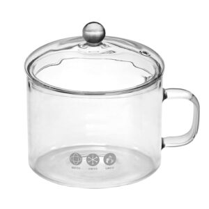 50oz cooking saucepan, clear glass cooking pot heat resistant stovetop pot, multi-function stew pot for home kitchen restaurant