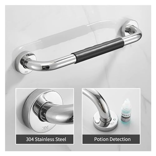 Grab Bar Bathroom Stainless Steel Bath Grab Rail Shower Safety Handrail Anti Slip Rubber Grip Balance Bar Handle for Elderly Disabled Children Kitchen Toilet (Size : 19.7Inch)