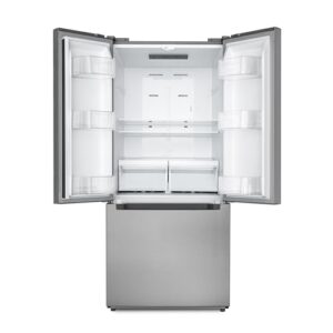 KoolMore KM-RERFDSS-18C 30-Inch and 18.5 cu. ft. Counter Depth French Refrigerator with Three Doors and Deep Freezer in Stainless-Steel, Silver