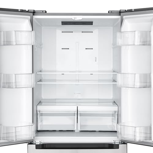 KoolMore KM-RERFDSS-18C 30-Inch and 18.5 cu. ft. Counter Depth French Refrigerator with Three Doors and Deep Freezer in Stainless-Steel, Silver