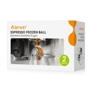 aieve espresso frozen ball for espresso coffee, stainless steel espresso chilling ball (2 set)