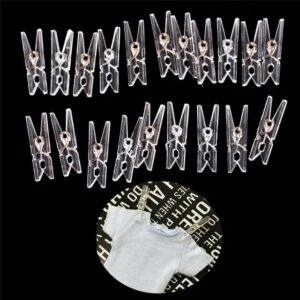 20Pcs Clear 2.5cm Plastic Clothes Pins,Clothes Line String Clips, Mini Clothes Pins, Photo Paper Peg Pins Craft Clips Clothes Pins