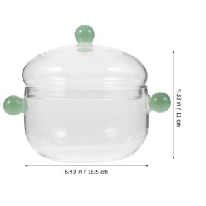 Saucepan Stovetop Pot Lid Borosilicate Cookware Pasta Noodle Soup Milk Transparent