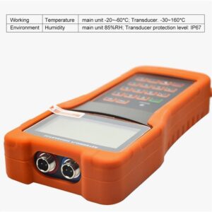 RUGPDA TUF-2000H Portable Handheld Ultrasonic Flow Meter with Clamp On Sensor TM-1(DN50-700mm) Water Flowmeter with Clamp-on Transducers for Industrial (Color : 110V)