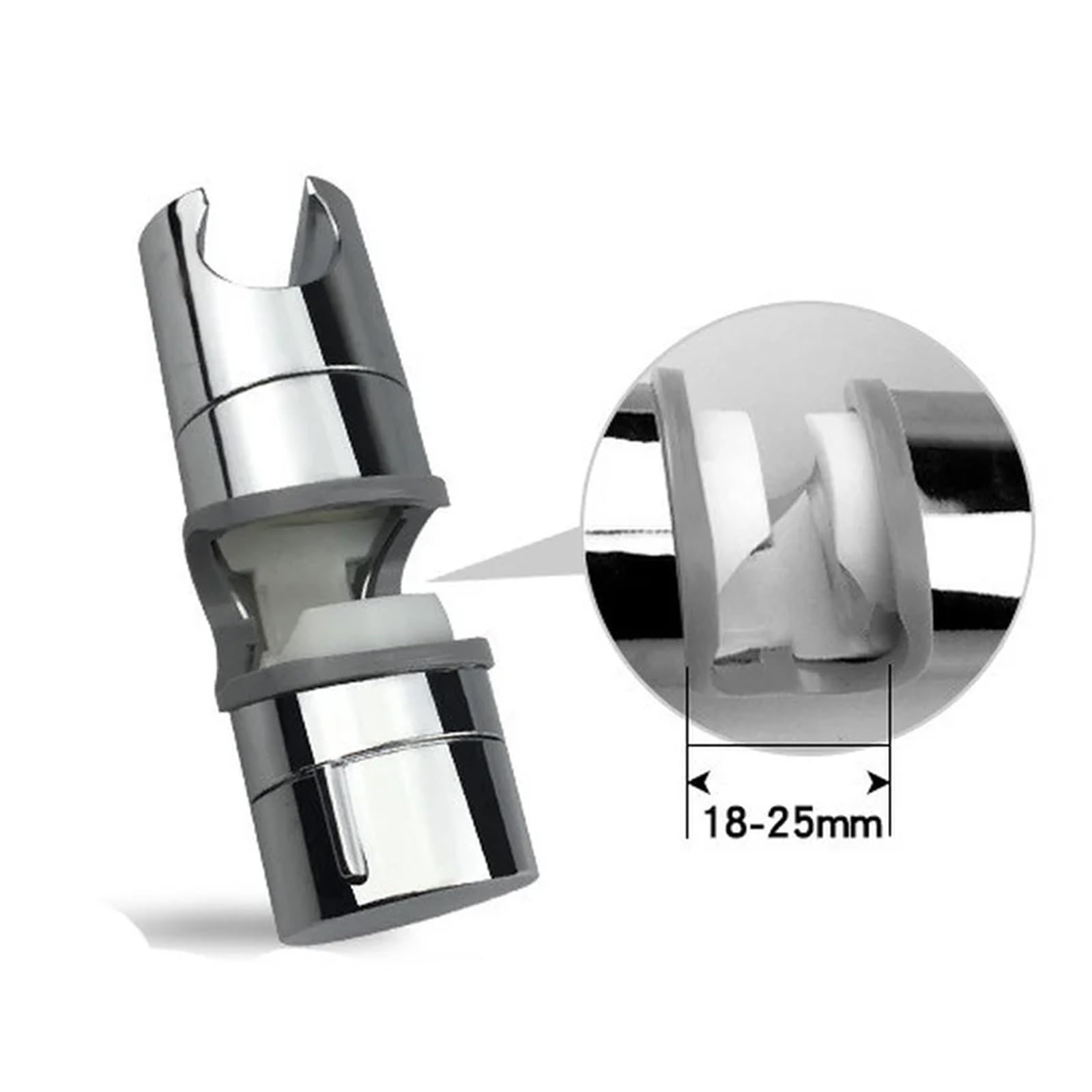 Universal Shower Head Holder Adjustable 18~25mm ABS Chrome Shower Rail Holder Bathroom Accessories Shower Mounting Brackets Shower Bracket ( Color : Silver 18-25mm )