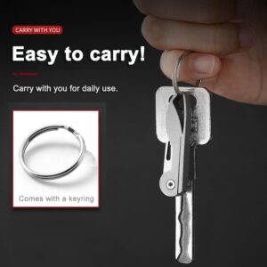 Joycube Titanium Alloy Small Keychain Knife, Mini Folding Pocket Knife, EDC Box Cutter, Gift for Women and Men (Titanium Alloy Handle/5Cr13 Steel Blade)