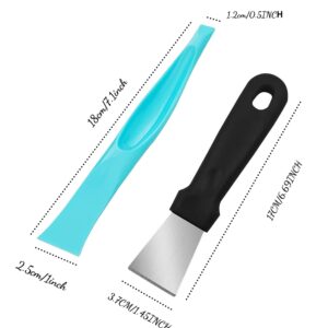 2Piece Kitchen Cleaning Scraper Metal Stiff Scraper QIANBEIY Stainless Steel Paint Scraper Tool,Suitable for Small Spaces, Cooking utensils Pot,Ovens Stoves, Wall Stickers Cleaning