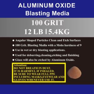 Aluminum Oxide - 12 LBS - Medium to Fine Sand Blasting Abrasive Media for Blasting Cabinet or Blasting Guns. #100 GRIT