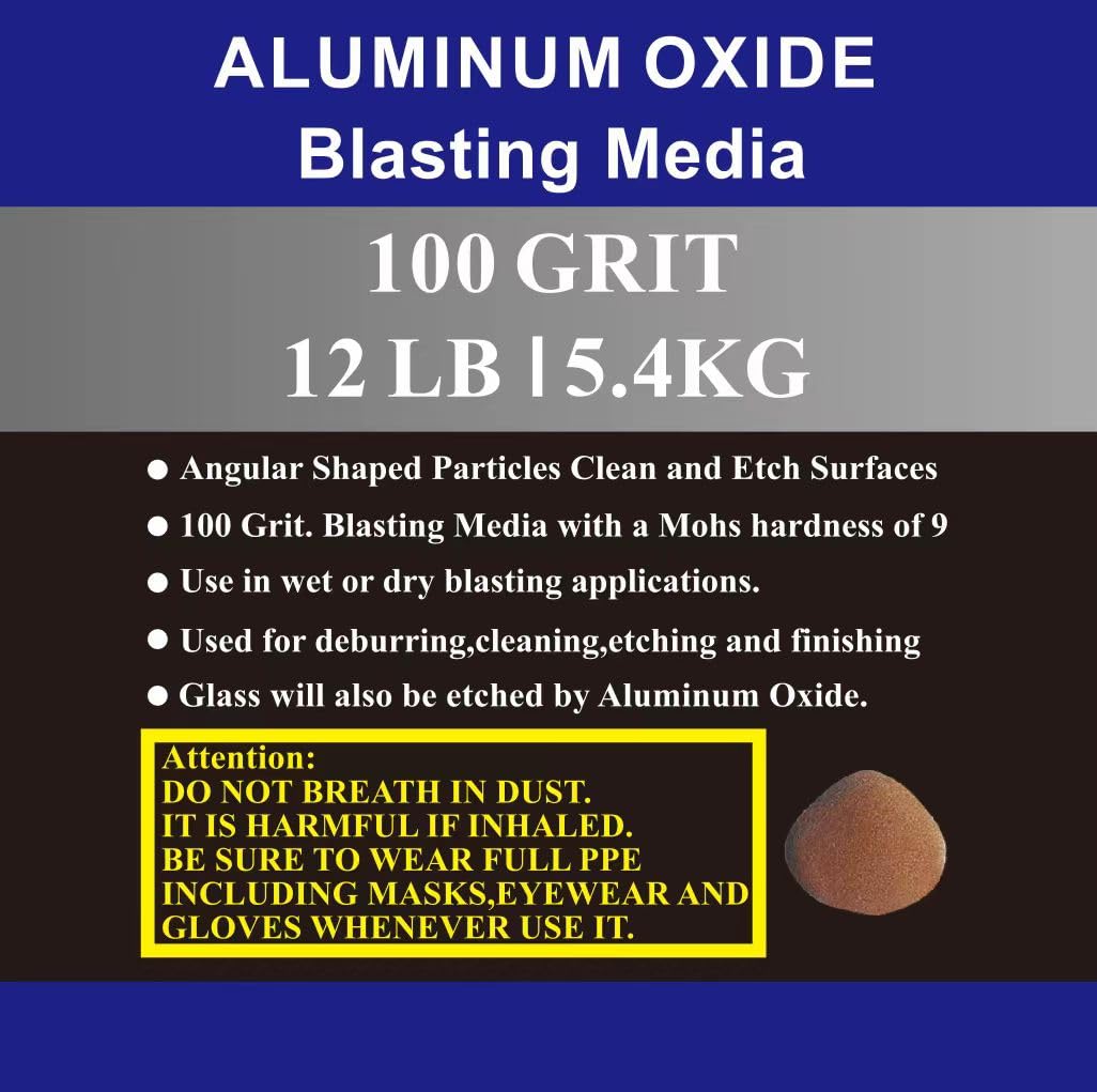 Aluminum Oxide - 12 LBS - Medium to Fine Sand Blasting Abrasive Media for Blasting Cabinet or Blasting Guns. #100 GRIT