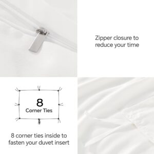 ChiXpace King Duvet Cover Off White - Comforter Cover Set Soft Brushed Microfiber King with Zipper Closure, 3 Pieces, 1 Duvet Cover (104"x90") & 2 Pillow Shams