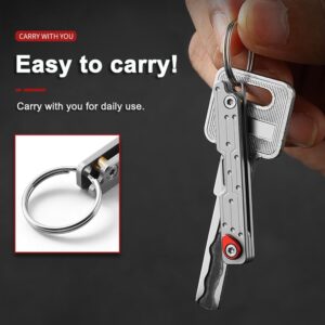 Joycube Small Keychain Knife, Mini Folding Pocket Knife with 10pcs Replaceable Surgical Blades, Scalpels Utility Knives, EDC Box Cutter for Women and Men