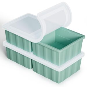 silicone freezer tray for soup ice cubes: 2-cup freezing tray for meal prep - 2pack silicon soup portion freeze tray make stock souped ice cube