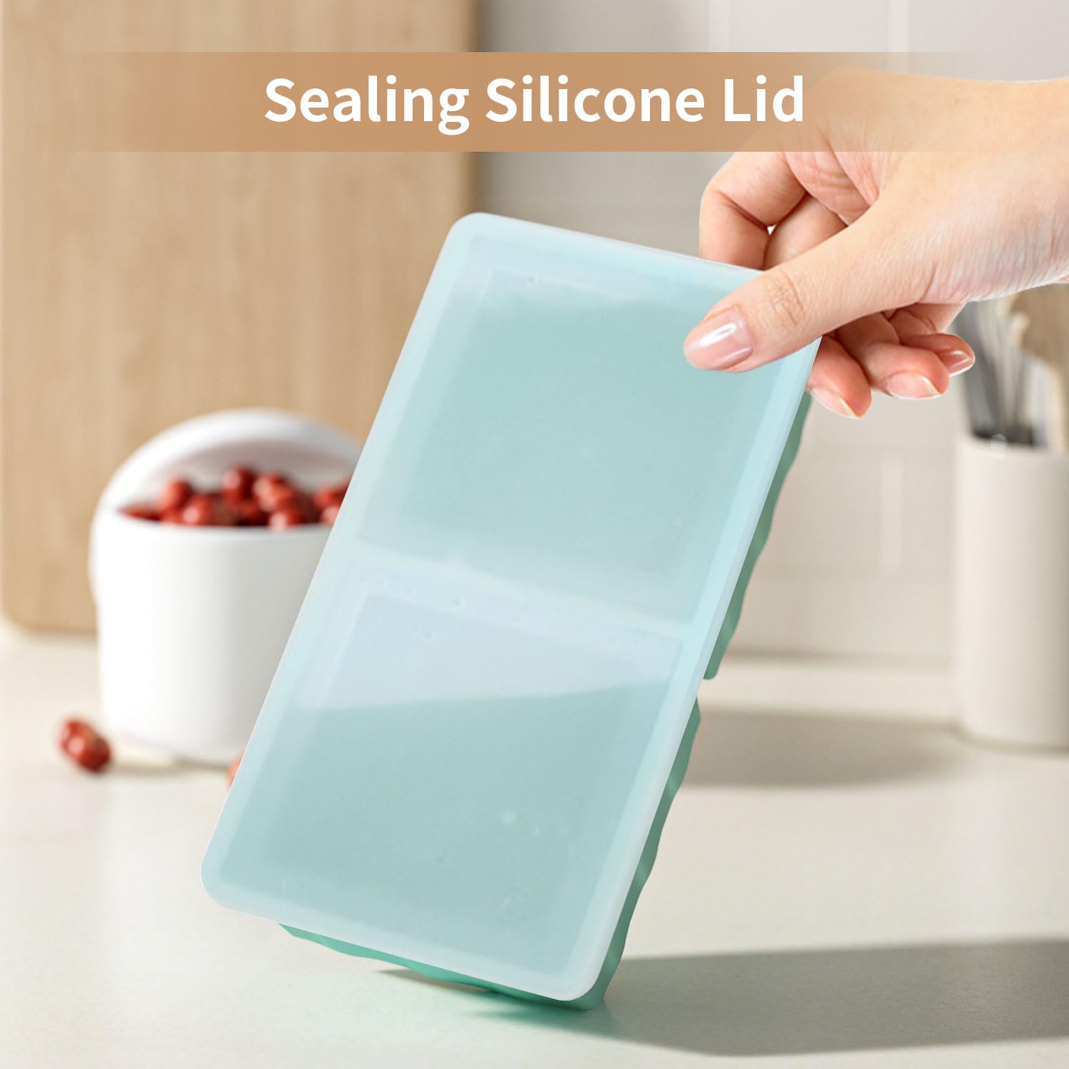 Silicone Freezer Tray for Soup Ice Cubes: 2-Cup Freezing Tray for Meal Prep - 2Pack Silicon Soup Portion Freeze Tray Make Stock Souped Ice Cube