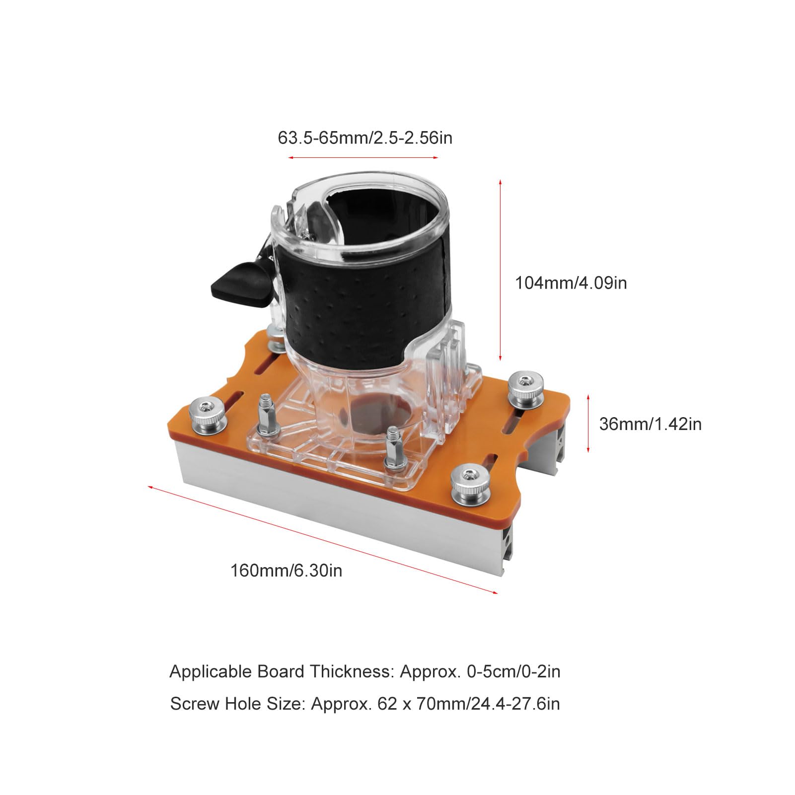 Wood Trimmer Router Base, 2 in 1 Compact Wood Palm Router Base Router Slotting Bracket for Carbinet Closet Furniture, Suitable for Inside Diameter 65mm Trimming Machine