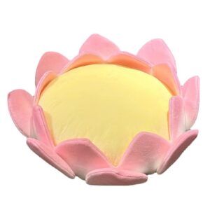 Lotus Flower Pillow Plush Floor Cushion Cartoon Anime Stuffed Plants Throw Pillows for Home Decor(Lotus Flower,20cm)