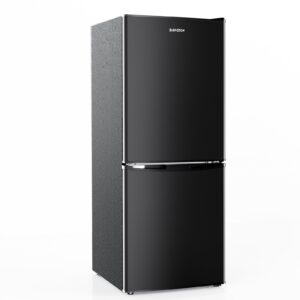 bangson small refrigerator with freezer, 4.0 cu.ft, small fridge with freezer, 2 door, with bottom freezer, refrigerator for apartment bedroom dorm and office, black