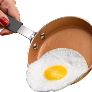 GOTHAM STEEL Mini Nonstick Egg Pan & Omelet Pan – 5.5” Single Serve Egg Frying Pan Nonstick/Skillet, Diamond Infused, Small Frying Pan Designed for Eggs Pancakes, Non Toxic, Dishwasher Safe – Copper