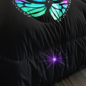 CVHOUSE Butterfly Comforter Twin Set,Butterfly Twin Bedding Set for Kids Teens,Butterflies Quilt Set 3Pcs Butterfly Bed Set Butterfly Duvet Set Room Decor All Season