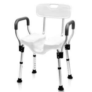 sangohe shower chair - shower chair for inside shower - u-shape seat heavy duty shower chair - shower chair with arms for handicap - wide shower seats for elderly - shower chair for bathtub, 796e