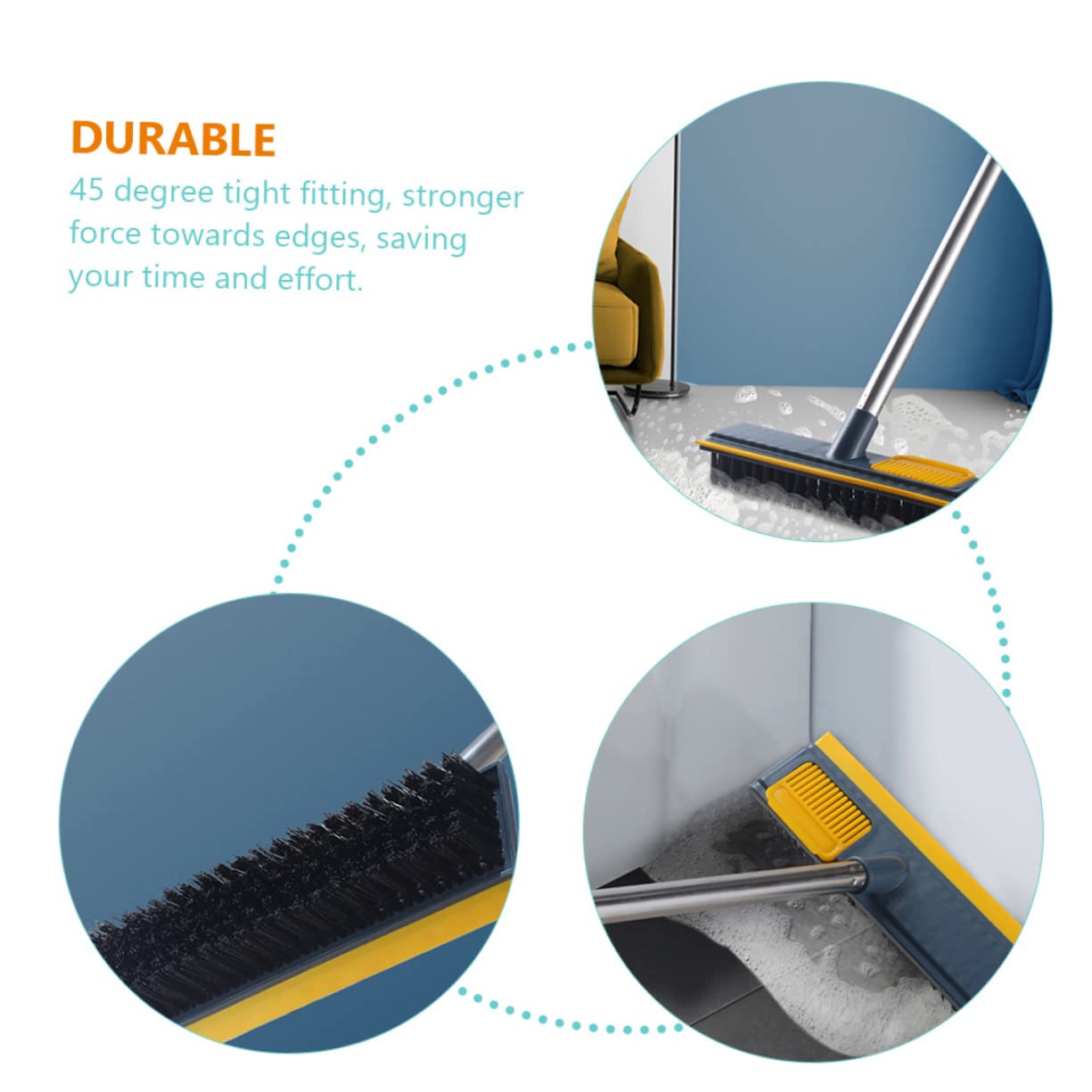 SOLUSTRE Squeegee Brush Broom Carpet Tiles Brooms Tile Brush Carpet Rake Pet Hair Remover Grout Push Broom Floor Dog Hair Remover Abs Household Cleaning Ball