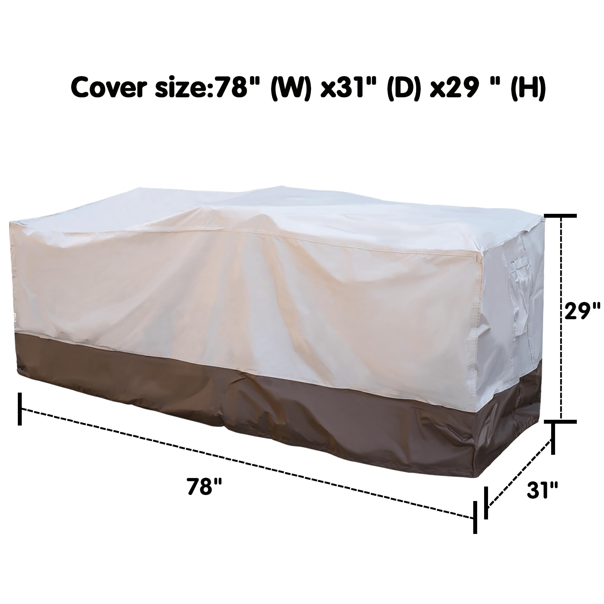 XIZZI Patio Furniture Cover Waterproof Outdoor Sofa and Ottomans Covers,78L x 31W x 29H