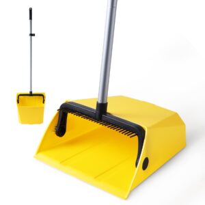 yocada commercial dustpan with comb outdoor indoor for courtyard garage lobby mall market floor home kitchen room office pet hair rubbish