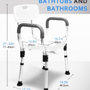 Sangohe Shower Chair - Shower Chair for Inside Shower - U-Shape Seat Heavy Duty Shower Chair - Shower Chair with Arms for Handicap - Wide Shower Seats for Elderly - Shower Chair for Bathtub, 796E