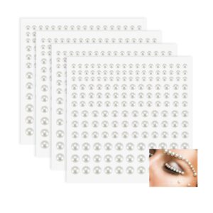 blingkingdom 660pcs self adhesive pearl stickers flat back pearls for craft hair face makeup nail cell phone scrapbooking decor, 4 size 3mm/4mm/5mm/6mm (white)