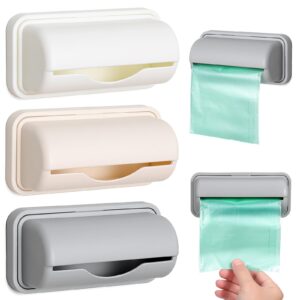 aboofan 3 pcs garbage bag storage box trash bag adhesive garbage bag boxes plastic bag storage holder wall mounted garbage bag dispenser plastic bag holder storage rack pp no punching